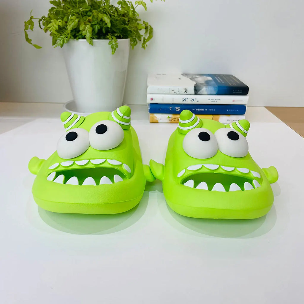 Mo Dou Cute Summer Sandals for Women Non Slip Indoor Bathroom Slippers for Men Soft Thick Sole Open Toe Men's Slides Beach Shoes
