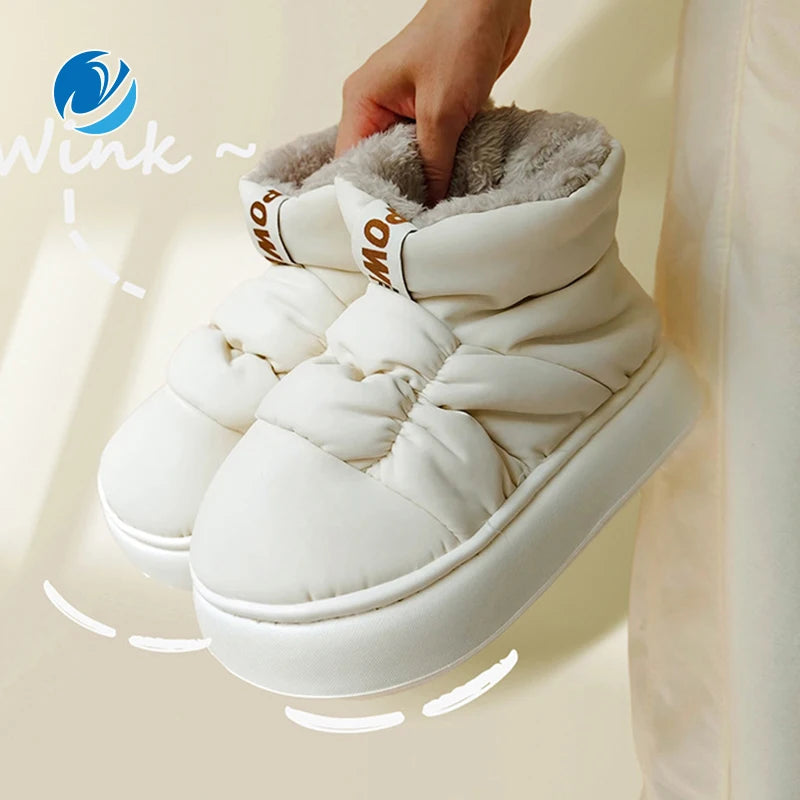 Mo Dou Men's And Women's Indoor Cotton Shoes In Winter Women's warm And Non Slip Thick Soled Cotton Shoes For External Wear