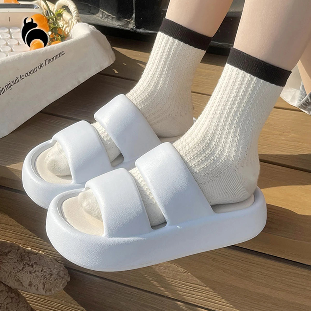 Thick Sole Summer Slippers for Women Non Slip Outdoor Slides Concise Sandals for Girls Breathable Waterproof Shoes