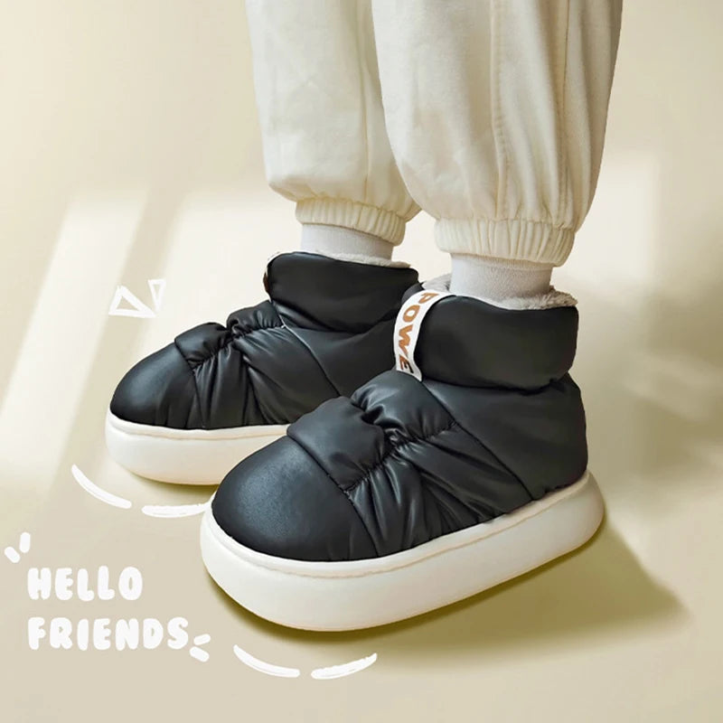 Mo Dou Men's And Women's Indoor Cotton Shoes In Winter Women's warm And Non Slip Thick Soled Cotton Shoes For External Wear